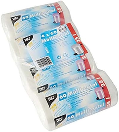 Afvalzakken - Vuilniszakken - Huishoudelijk Gebruik - Transparant Materiaal - 25 Liter - Transparant