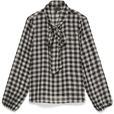VERO MODA - VMSIA LS HIGH NECK TIE TOP WVN - Dames - Blouses