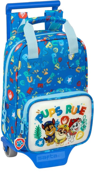 Schoolrugzak met Wielen The Paw Patrol Pups rule Blauw 20 x 28 x 8 cm