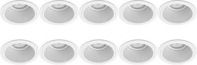 Spot Armatuur 10 Pack - Proma Minko Pro - GU10 Inbouwspot - Rond - Wit - Aluminium - Verdiept - Ø90mm