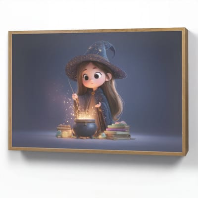 Nachtlampje 100x70 cm - Kinder lamp - Tovenares - Magisch - Blauw - Toveren - Tafellamp kinderkamer draadloos - Slaapkamer lampje - Bedlamp kinderen - Kinderlampje - Wandlamp babykamer - Nachtlampjes