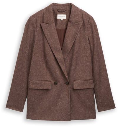 Tom Tailor - Losvallende blazer - Maat 36 - dark pecan brown structure