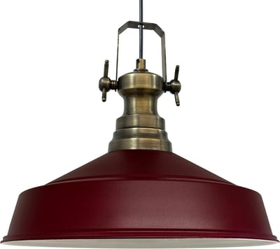 Bamyum Asletl-Y Hanglamp Industrieel van Metaal Ø41 cm, Vintage Pendellamp, E27, Bordeaux Hanglamp Vintage