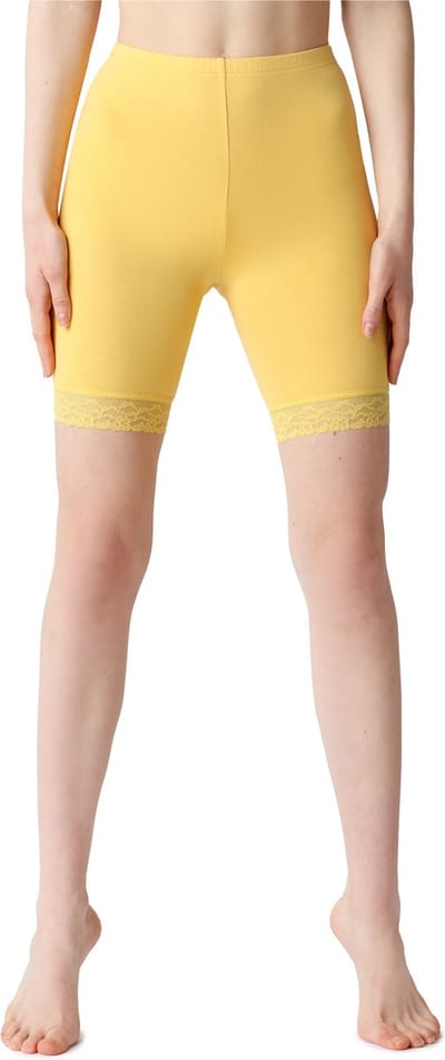 Bellivalini BLV-BLV50-216-LE Dames Leggings - Sport - Vrijetijdsbroek - Kort - Viscose - Sporbroek - Yogabroek - Geel - M