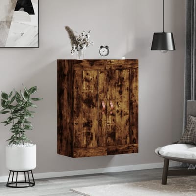 vidaXL - Wandkast - 69,5x34x90 - cm - bewerkt - hout - gerookt - eikenkleurig