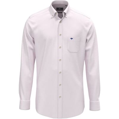 Fynch-Hatton Overhemd Solid Color Premium Washed Oxford Button-Down Magnolia / male