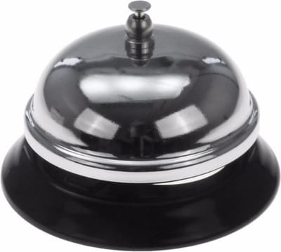 2x ronde receptiebel/ baliebel 9 cm