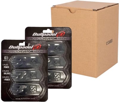 Box 12 Pcs - Blister (3 Pcs) Protector Bullpadel Custom Weight Black