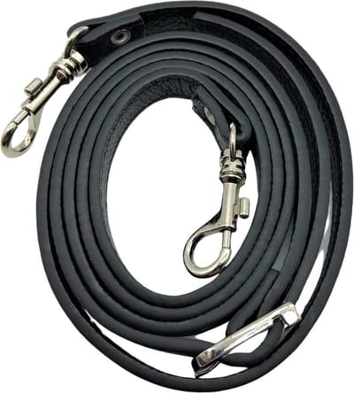 FIFO Verstelbare Modieuze Kunst Leren Schouderriem Tas - Zwart/Zilverkleurig – Schouderband – Leren Tassen riem – Fashion – Leer – Losse riem – Losse band – Tassen band – Tassen hengsel