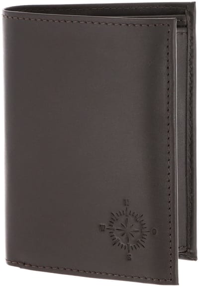 oxmox Leren portemonnee Leather RFID Protect Kombibörse Windrose 2.0 Embossed Brown donkerbruin
