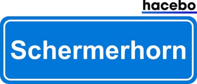 Hacebo - Plaatsnaam Sticker - 29x10 CM - Schermerhorn sticker - Verkeersborden sticker - grappige cadeaus - Schermerhorn