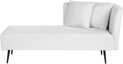 BELIANI RIOM - Chaise longue - Gebroken wit - Rechtszijdig - Stof