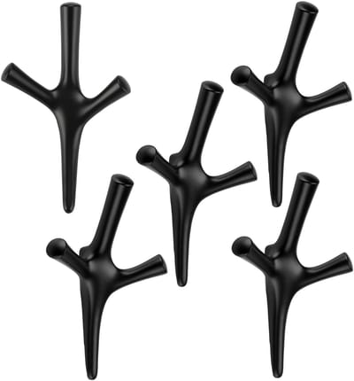 SOTECH 5 stuks Driedubbele haken TRICO zwart mat 157 x 106 x 60 mm met onzichtbare bevestiging Jashaken uit de BlackLine collectie