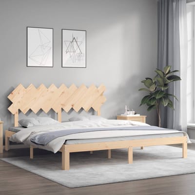 vidaXL - Bedframe - met - hoofdbord - massief - hout