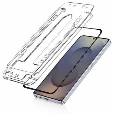 3mk, Set van 2 Tempered Glass 9H Geschikt voor Samsung Galaxy S25 Ultra met Montage-applicator, Zwart / Transparant