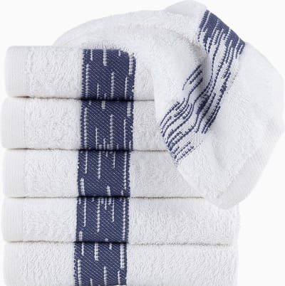 Homéé® Gastendoekjes Essentials 550g. m² 30x50cm 100% katoen badstof set van 6 stuks wit