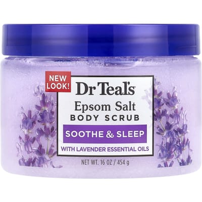 Dr. Teal's, Epsomzout Body Scrub, Lavendel, 16 oz (454 gr) blue