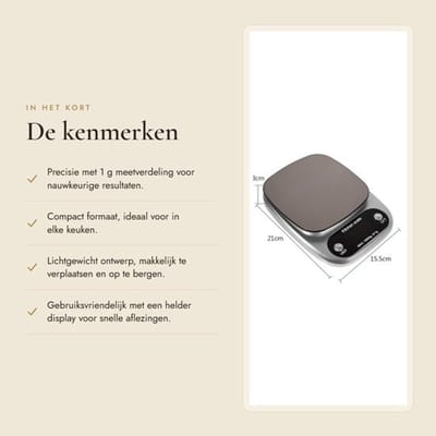 Dailygoods- Digitale Weegschaal - Precisie Weegschaal - Keukenweegschaal - LCD
