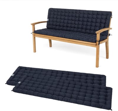 Tuinbankkussen Set - Zitbank Bekleding - Comfortabel Zitten - Orthopedisch Rugdeel - 150 x 48 cm - Marineblauw
