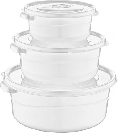 Hobby life | Set van 3 ronde, stevige magnetron dozen | 500 ml, 1000ml en 2000ml | BPA vrij
