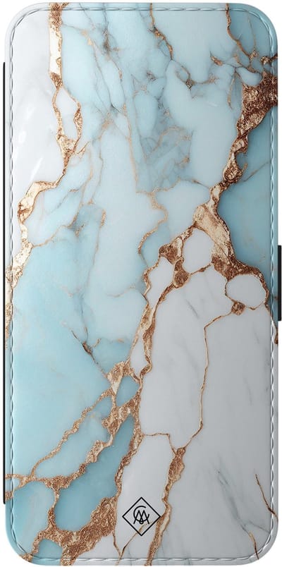 Casimoda® bookcase - Geschikt voor Samsung Galaxy A56 - Hoesje met pasjeshouder - Marmer Lichtblauw - Blauw - Kunstleer