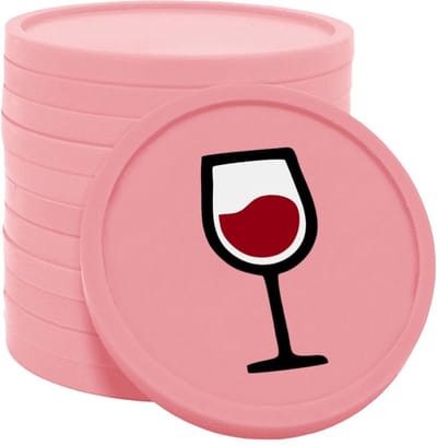 CombiCraft wijn consumptiemunten baby roze - Ø29mm enkelzijdig bedrukt - 100 stuks
