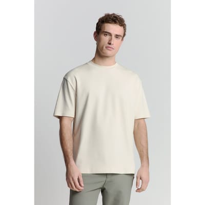 No Excess T-shirt Crewneck Heavy Solid Back Print Offwhite Größe: XL | Basic T-Shirts Outlet | Herren | Weiß