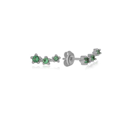 Sierlijke Oorbel Met Groene Zirkonia Zilver Green Zirkonia Earring (925 sterling zilvergehalte) Oorbel Trendy Minimalistisch Zilveren Groene Zirkonia Bedel Meisje | Cadeau Voor Vrouw