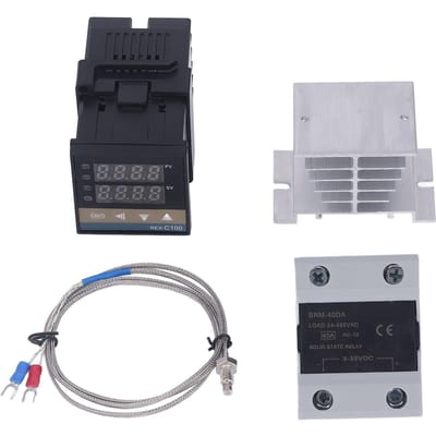 Thermostat PID numérique Contrôleur de température de chauffage rapide et précis avec SSR Thermocouple K Blanc gray