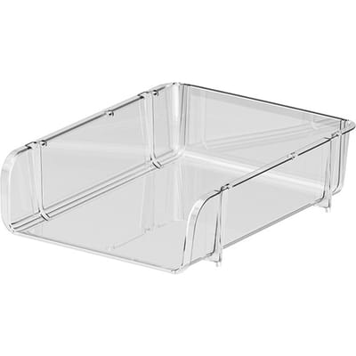 Transparante Bureau Kantoorartikelen Organizer Stapelbare Kantoorartikelen Mappen Opbergplank Bureau Organizer Large white