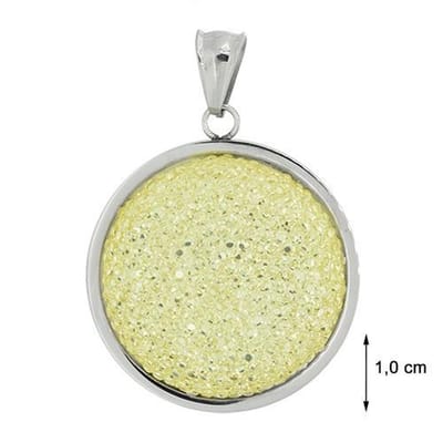 Blinx Jewels Stalen Hanger Rondje Steentjes