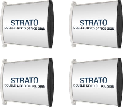 4 pack Bewegwijzeringsbord wand dubbelzijdig A6 /formaat 10,5x 14,8cm/wegwijs bordjes/aluminium deurbordjes/naambordje kantoor/route bordje/aanwijs bordje/verwijs bord/ informatie bord.