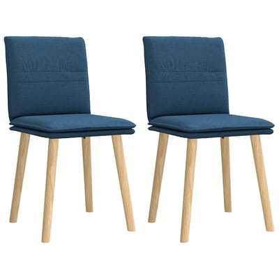 vidaXL - Eetkamerstoelen - 2 - st - stof - blauw