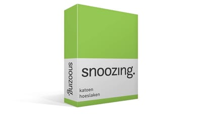 Snoozing - Katoen - Hoeslaken - Eenpersoons - 70x200 cm - Lime