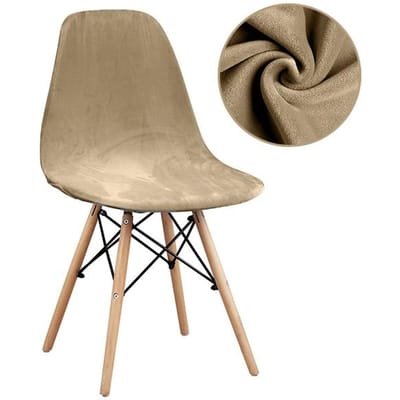 Fluwelen en Polar Fleece Stoffen Schelp Stoelhoes Stretch Scandinavische Stoelhoezen Eetkamerstoelhoes Voor Hotel Thuis Woonkamer 2 Pcs