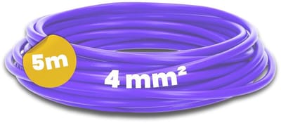 Kalitec 5 meter H07V-K 4 mm² paarse bedradingskabel | Flexibele enkeladerige kabel | 4 mm² gevlochten draad | Fijnaderige bedrading | Enkeladerige kabel | Enkeladerige kabel voor schakelkasten | Schakelkabel