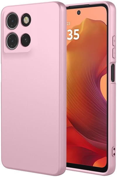 MobyDefend Hoesje - Geschikt voor Motorola Moto G15 / G15 Power / G17 / G17 Power - Matte Siliconen Backcover - Licht Roze