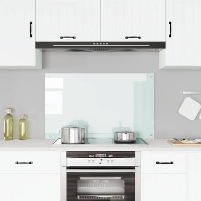 vidaXL - Spatscherm - keuken - 100x60 - cm - gehard - glas - melkwit