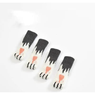 Lot de 24 chaussettes de meubles tricotées en forme de pattes de chat, antidérapantes, pour pieds de chaise, protections de sol, chaussons de table, coussinets adaptés aux pieds carrés et ronds