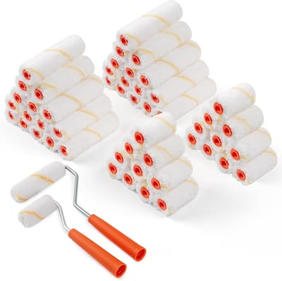 Microvezel verfrollerhulzen, 6 en 10 cm (3/8 inch, 50 stuks), voor huisschilderen en wandschilderen