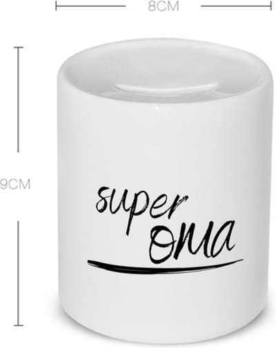 Akyol - super oma Spaarpot - Oma - de beste oma - verjaardagscadeau - verjaardag - cadeau - cadeautje voor oma - oma artikelen - kado - geschenk - gift - 350 ML inhoud