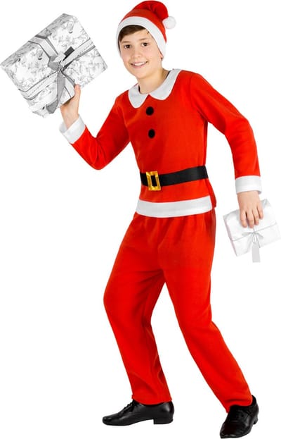 dressforfun - Jongenskostuum kleine kerstman 140 (10-12y) - verkleedkleding kostuum halloween verkleden feestkleding carnavalskleding carnaval feestkledij partykleding - 300368