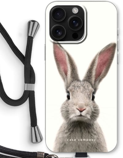 Case Company® - Hoesje met koord geschikt voor iPhone 16 Pro Max hoesje met Koord - Daisy - Telefoonhoesje met Zwart Koord - Bescherming aan alle Kanten en Over de Schermrand