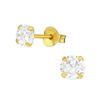 Montebello Oorbellen Alinka - 925 Zilver Verguld - ∅5mm