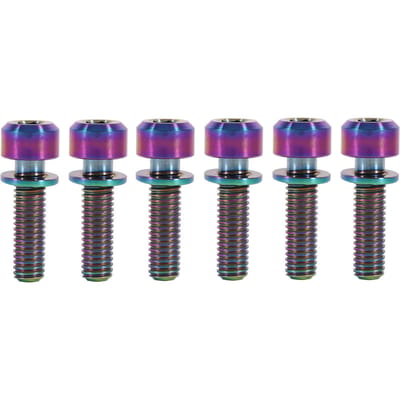 M5 x 18mm Titanium Fiets Stuurpen Schroeven Bouten Met Spacer Fietsen Pak van 6(regenboog)