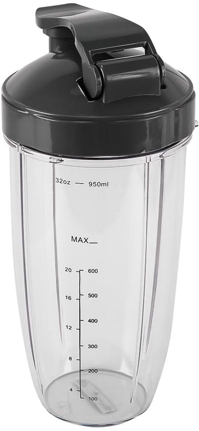 Cosensi- Mengbekers 32 Oz - Vervangende Mengbekers - Compatibel met 600W/900W Staafmixers - Vaatwasmachinebestendig - Voedingskwaliteit Materiaal - Sportdop Inclusief - Mixbeker
