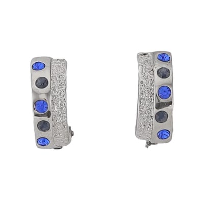 Behave - Clip oorbellen zilverkleur blauw - Moderne stijl - 1,5 cm