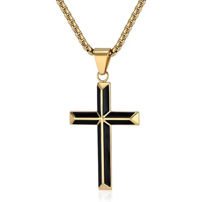 Roestvrij Staal Druipolie Schuine Kruis Ketting Niche en Gepersonaliseerd Kwaliteit Titanium Staal Hanger