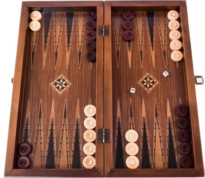 Handgemaakte Houten Backgammon Speelset van Hoge Kwaliteit - Tavla - 100% Hout - Luxe uitgave - TricTrac - 43 x 20 cm