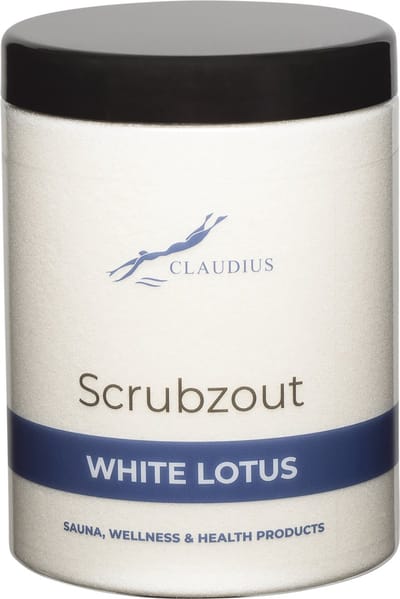 Scrubzout White Lotus in handige pot - 1250 gram - met zwarte deksel - Hydraterende Lichaamsscrub